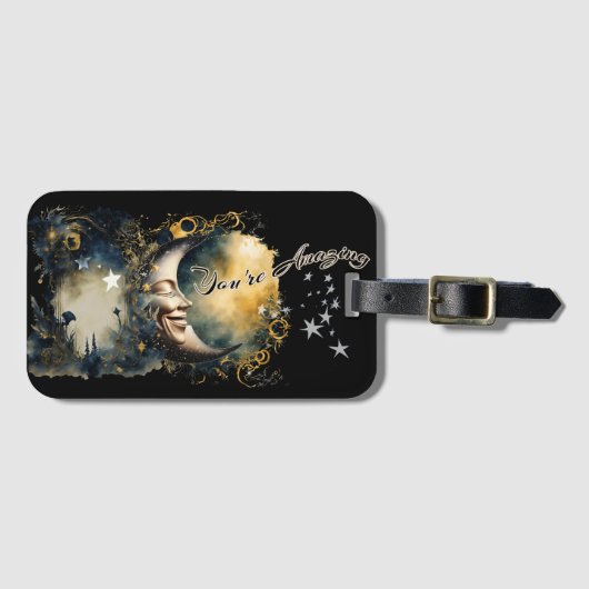 天月と星"あなたは驚く" ラゲッジタグ (正面横)
