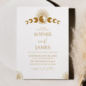 天月のサイクルのエレガミニマルントウェディング 招待状