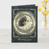 天月の挨拶とノートカード カード (黄色い花)