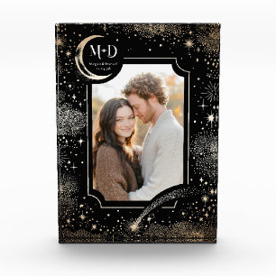 天月の星の星空の夜結婚の写真 フォトブロック