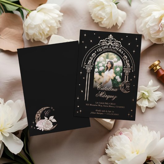 天月の星ティアラアーチ写真キンセアニラ 箔招待状