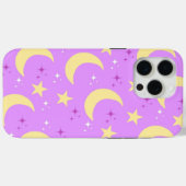 天月の星パターン紫の背景 Case-Mate iPhoneケース (裏面 (横))
