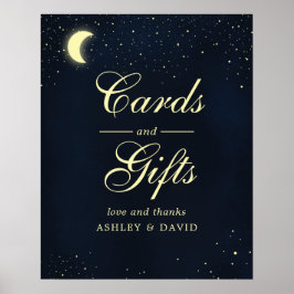 天月の星ミッドナイトブルーカード&ギフト ポスター