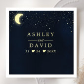 天月の星ミッドナイトブルー結婚ズ スタンダードカクテルナプキン