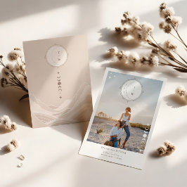 天月の星モノグラム日付写真を保存 招待状