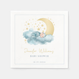 天月の星男の赤ちゃんシャワー紙ナプキン スタンダードカクテルナプキン