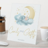 天月の星男の赤ちゃん台座標識 台座サイン (インサイチュ)