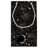 天月の星神秘的な星空の夜 スモールペーパーバッグ (裏面)