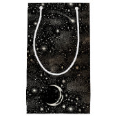 天月の星神秘的な星空の夜 スモールペーパーバッグ (正面)