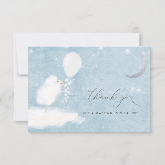 天月の星&ラムベビーシャワーありがとう サンキューカード (正面)