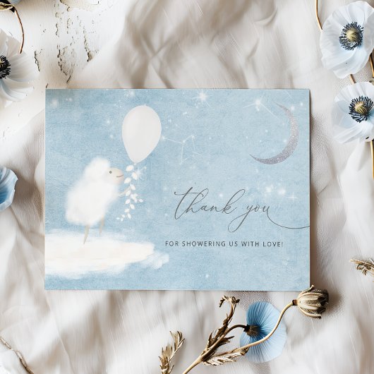 天月の星&ラムベビーシャワーありがとう サンキューカード