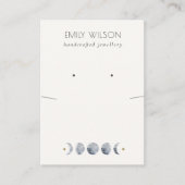 天月の水のカラーネックレスイヤリングディスプレイ 名刺 (正面)