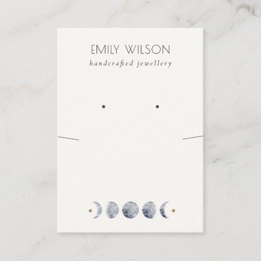 天月の水のカラーネックレスイヤリングディスプレイ 名刺 (正面)