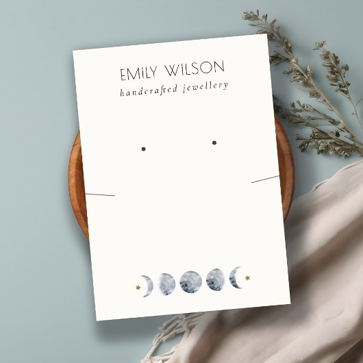 天月の水のカラーネックレスイヤリングディスプレイ 名刺