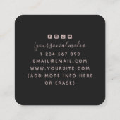 天月の神秘的な目のスピリチュアルエネルギーヒーラー スクエア名刺 (裏面)