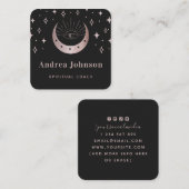 天月の神秘的な目のスピリチュアルエネルギーヒーラー スクエア名刺 (正面/裏面)