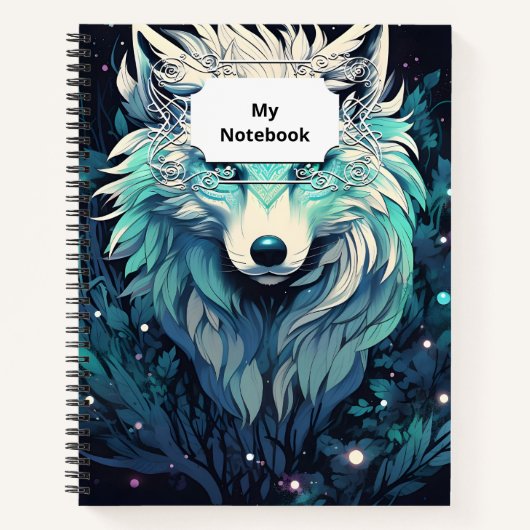 天月の野生オオカミ ノートブック (正面)