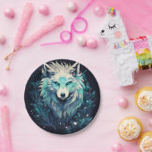 天月の野生オオカミ ペーパープレート (パーティー)