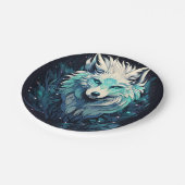 天月の野生オオカミ ペーパープレート (アングル)