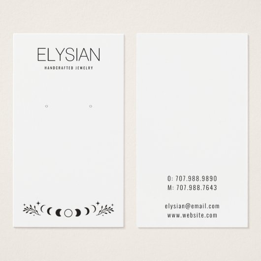 天月イヤリングジュエリー表示カード (正面&裏面)