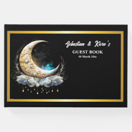 天月カップルのシルエット星空の夜 ゲストブック