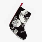 天月スカイユニバースゴッドナイトイラストレーション スモールクリスマスストッキング (正面 (吊り時))