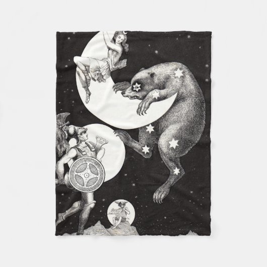 天月スカイユニバースゴッドナイトイラストレーション フリースブランケット (正面)