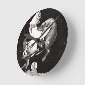 天月スカイユニバースゴッドナイトイラストレーション ラウンド壁時計 (傾斜)