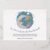 天月スターズフローラブルー誕生発表 箔招待状 (正面)