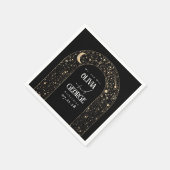 天月スターズ結婚ブラックズ スタンダードカクテルナプキン (角)