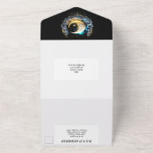 天月ブライダルカップルのシルエット星空 オールインワン招待状 (外側)