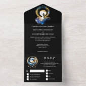 天月ブライダルカップルのシルエット星空 オールインワン招待状 (内側)