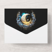 天月ブライダルカップルのシルエット星空 オールインワン招待状 (裏面)