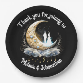 天月ブライダルシルエット星空 ペーパープレート