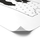 天月メイドブラックアンドホワイトプリント ポスター (角)