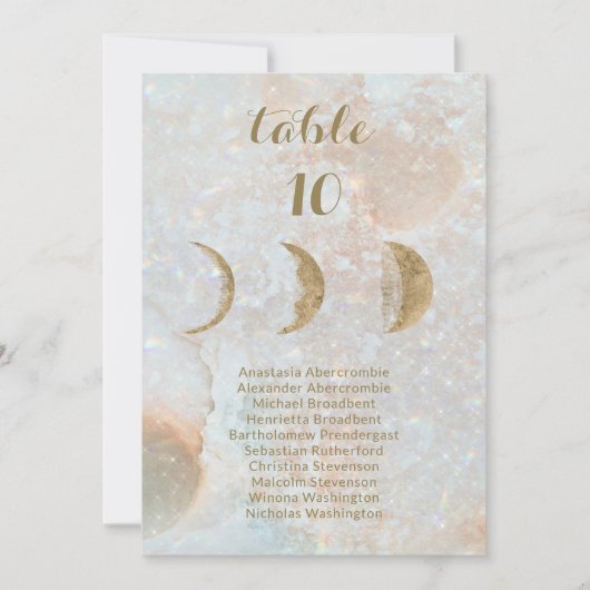天月名前をカスタムする結婚の座席表 案内状 (正面)