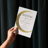 天月星空の夜の神秘的ブライダルシャワー 招待状