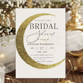 天月星空の夜の神秘的ブライダルシャワー 招待状