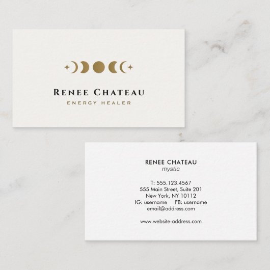 天月相エネルギーヒーラー 名刺 (正面/裏面)