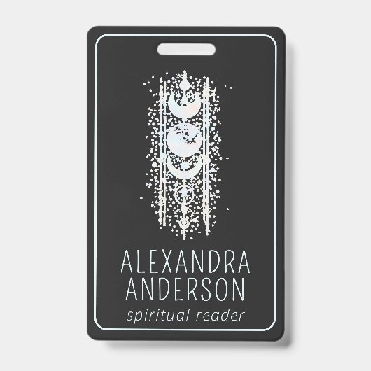 天月相神秘的なスピリチュアル写真 バッジ (正面)