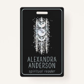 天月相神秘的なスピリチュアル写真 バッジ (正面)