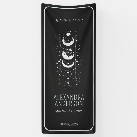 天月相神秘的なホリスティックスピリチュアル 横断幕 (縦)