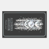 天月相神秘的なホリスティックスピリチュアル 長方形シール (正面)