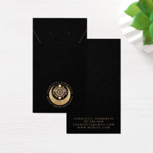 天月金ゴールドブラックイヤリングネックレスディスプレイ (デスク)