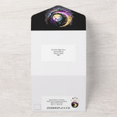 天月銀河系夜の三日月星ファンタジー オールインワン招待状 (外側)