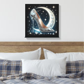 天月、スティレット、ダイヤモンド形のハート キャンバスプリント (インサイチュ (寝室))