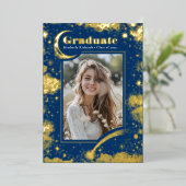 天月・星の大学院写真卒業 箔招待状 (立ち正面)