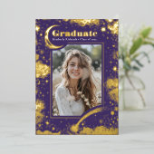 天月・星の大学院写真卒業 箔招待状 (立ち正面)