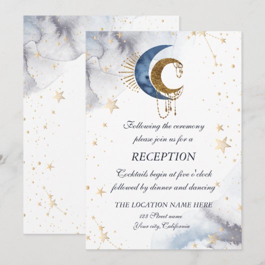 天月、星招待状 招待状 (正面/裏面)