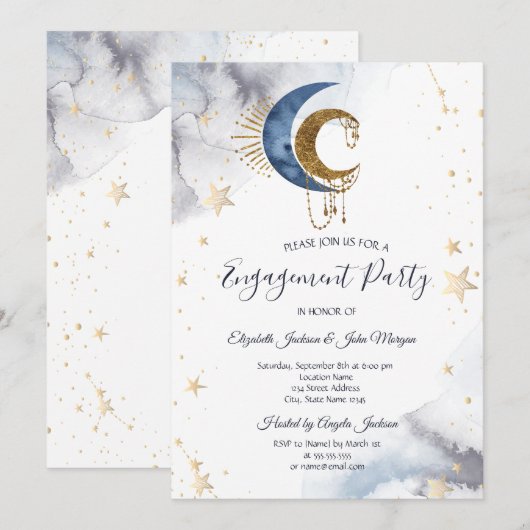 天月、星招待状 招待状 (正面/裏面)